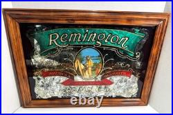Vintage Remington Arms Co. Mirror Mirrored Glass Advertising Sign Since 1816