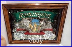 Vintage Remington Arms Co. Mirror Mirrored Glass Advertising Sign Since 1816