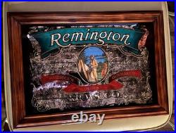 Vintage Remington Arms Co. Mirror Mirrored Glass Advertising Sign Since 1816