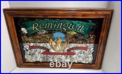 Vintage Remington Arms Co. Mirror Mirrored Glass Advertising Sign Since 1816