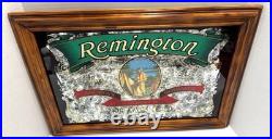 Vintage Remington Arms Co. Mirror Mirrored Glass Advertising Sign Since 1816