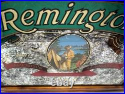 Vintage Remington Arms Co. Mirror Mirrored Glass Advertising Sign Since 1816