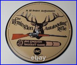 Vintage Remington Porcelain Sign Firearms Rifles Deer Ammo Guns Gas Pump Sign Vintage Remington Porcelain Sign Firearms Rifles Deer Ammo Guns Gas Pump Sign