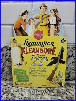 Vintage Remington Porcelain Sign Umc Firearm Ammunition Gun Rifle Hunting Gas Us