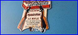 Vintage Remington Porcelain Umc Shells Winchester Target Rifle Ammo Service Sign