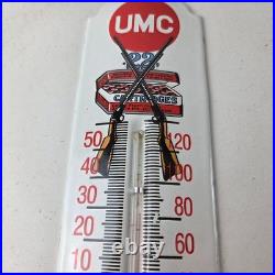 Vintage Remington Rifle Sign Hunting Ad Sign on Porcelain Thermometer