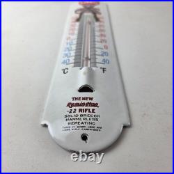 Vintage Remington Rifle Sign Hunting Ad Sign on Porcelain Thermometer