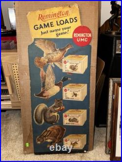 Vintage Remington UMC Game Load Cardboard easel back Sign RARE Vintage Remington UMC Game Load Cardboard easel back Sign RARE