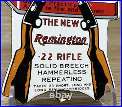 Vintage Remmington Porcelain Sign Ammo 12 Gauge Shot Gun Shells Bird Hunting Dog