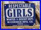 Vintage-Respectable-Girls-Wanted-Porcelain-Sign-Old-Mccormick-Biscuits-Factory-01-zu