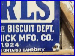 Vintage Respectable Girls Wanted Porcelain Sign Old Mccormick Biscuits Factory