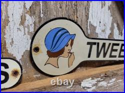 Vintage Restroom Porcelain Sign Old Mens Womens Ladies Bathrool Toilet Markers