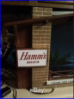 Vintage Retro Starry Nights Hamms Beer Lighted Motion Advertising Sign Man Cave