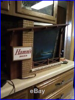 Vintage Retro Starry Nights Hamms Beer Lighted Motion Advertising Sign Man Cave