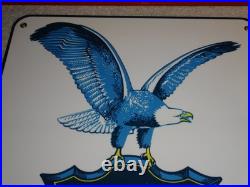 Vintage Richfield Hi-octane Gasoline Of Power 12porcelain Metal Eagle Oil Sign