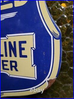 Vintage Richfield Porcelain Sign Gas Station Motor Oil Service Garage Shield