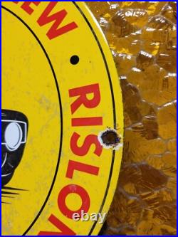 Vintage Rislone Porcelain Sign Auto Repair Old Garage Mechanics Service Oil Lube Vintage Rislone Porcelain Sign Auto Repair Old Garage Mechanics Service Oil Lube