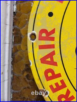 Vintage Rislone Porcelain Sign Auto Repair Old Garage Mechanics Service Oil Lube Vintage Rislone Porcelain Sign Auto Repair Old Garage Mechanics Service Oil Lube