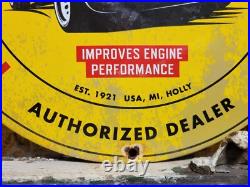 Vintage Rislone Porcelain Sign Auto Repair Old Garage Mechanics Service Oil Lube Vintage Rislone Porcelain Sign Auto Repair Old Garage Mechanics Service Oil Lube