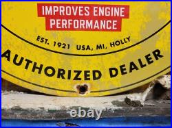 Vintage Rislone Porcelain Sign Auto Repair Old Garage Mechanics Service Oil Lube Vintage Rislone Porcelain Sign Auto Repair Old Garage Mechanics Service Oil Lube