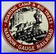 Vintage-Roaring-Camp-Big-Trees-Railroad-Porcelain-Sign-Gas-Oil-Narrow-gauge-01-rxpf