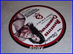 Vintage Rochester Carburetors General Motors Woman 12 Metal Gasoline & Oil Sign