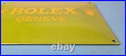 Vintage Rolex Luxury Watches Porcelain Convex Geneve Store Gas Service Sign