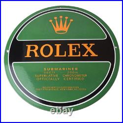 Vintage Rolex Luxury Watches Porcelain Sign Submariner Store Gas Pump Sign