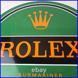 Vintage Rolex Luxury Watches Porcelain Sign Submariner Store Gas Pump Sign