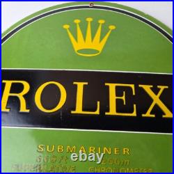 Vintage Rolex Luxury Watches Porcelain Sign Submariner Store Gas Pump Sign