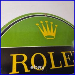 Vintage Rolex Luxury Watches Porcelain Sign Submariner Store Gas Pump Sign