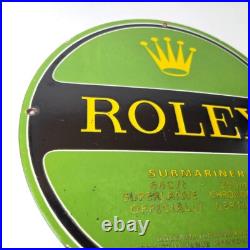 Vintage Rolex Luxury Watches Porcelain Sign Submariner Store Gas Pump Sign