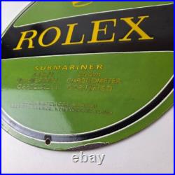 Vintage Rolex Luxury Watches Porcelain Sign Submariner Store Gas Pump Sign