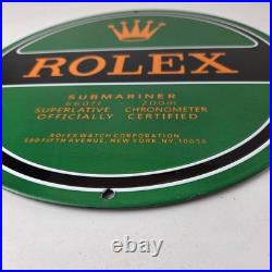 Vintage Rolex Luxury Watches Porcelain Sign Submariner Store Gas Pump Sign