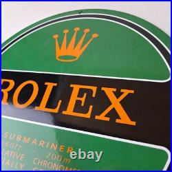 Vintage Rolex Luxury Watches Porcelain Sign Submariner Store Gas Pump Sign