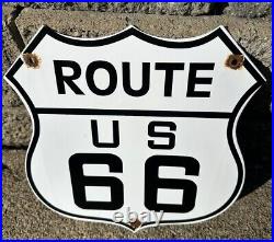 Vintage Route 66 Porcelain Sign Us Highway Shield Roadway Marker Sign Texas