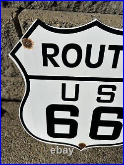 Vintage Route 66 Porcelain Sign Us Highway Shield Roadway Marker Sign Texas