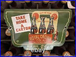 Vintage Royal Crown Porcelain Sign Rc Cola Soda Beverage Pop Advertising