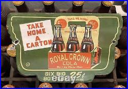 Vintage Royal Crown Porcelain Sign Rc Cola Soda Beverage Pop Advertising