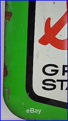 Vintage S&H Green Stamps Super Market Grocery Store Metal Shield Sign 23x19