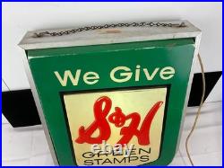 Vintage S&H Green Stamps We Give Illuminated Advertising Double Sided Sign
