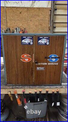 Vintage S & S Blue Streak Ignition Service Garage Cabinet Advertising Sign Auto