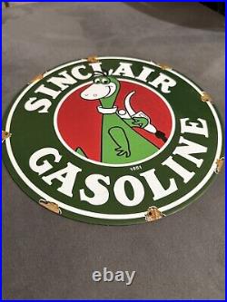 Vintage SINCLAIR PORCELAIN ENAMEL SIGN SIZE 12 INCHE