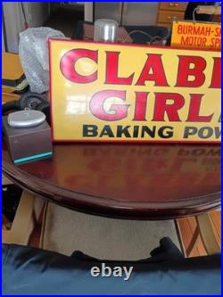 Vintage SST Clabber Girl Baking Powder Advertising Tin Sign Framed With Backing