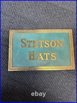 Vintage STETSON HAT brass advertising sign Vintage STETSON HAT brass advertising sign