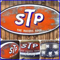 Vintage STP Racing Fuel 32x 15 x 4 Backlit LED Oval Sign