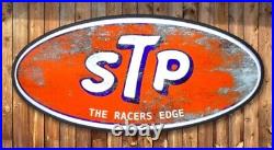 Vintage STP Racing Fuel 32x 15 x 4 Backlit LED Oval Sign