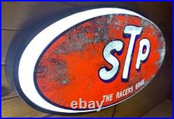 Vintage STP Racing Fuel 32x 15 x 4 Backlit LED Oval Sign