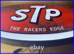 Vintage STP Racing Fuel 32x 15 x 4 Backlit LED Oval Sign