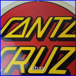 Vintage Santa Cruz Sign Skateboarding Surfing Advertisement Porcelain Gas Sign Vintage Santa Cruz Sign Skateboarding Surfing Advertisement Porcelain Gas Sign